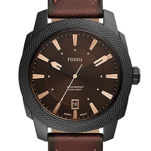 Machine 49mm Three-Hand Date Dark Brown LiteHide? Leather Watch