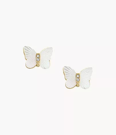 Sutton Radiant Wings White Mother-of-Pearl Stud Butterfly Earrings