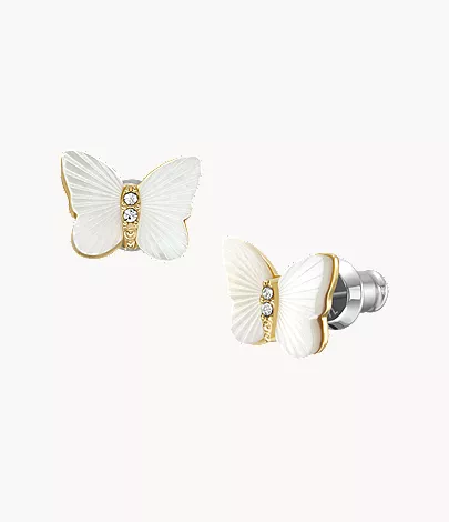Sutton Radiant Wings White Mother-of-Pearl Stud Butterfly Earrings - Image 3