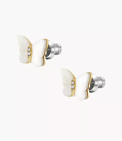 Sutton Radiant Wings White Mother-of-Pearl Stud Butterfly Earrings - Image 4