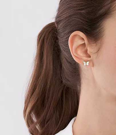 Sutton Radiant Wings White Mother-of-Pearl Stud Butterfly Earrings - Image 6