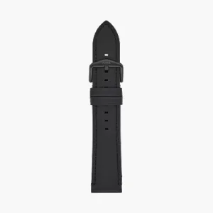 22mm Black LiteHide? Leather Strap