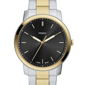 Minimalist 44mm Three-Hand Two-Tone Stainless Steel Watch
