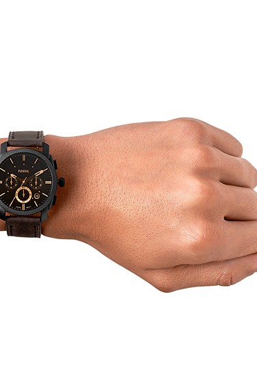 Machine 42mm Chronograph Brown Leather Watch - Image 2
