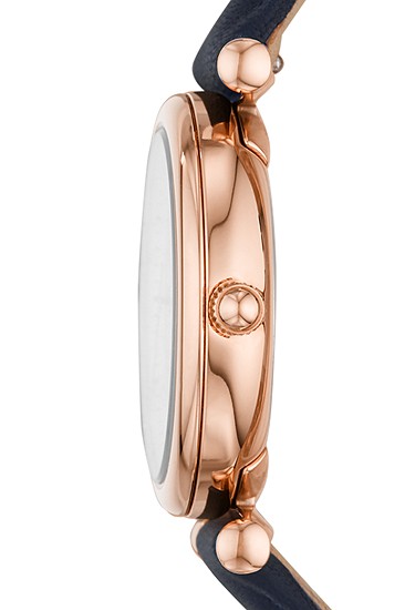 Carlie Mini 28mm Three-Hand Navy Leather Watch - Image 3