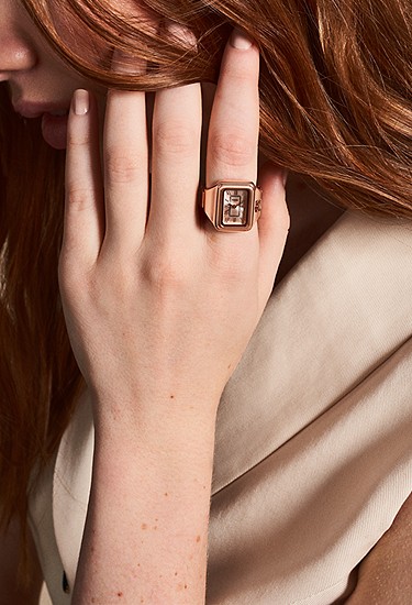 Raquel Watch Ring 14mm Two-Hand Rose Gold-Tone Stainless Steel - Image 2
