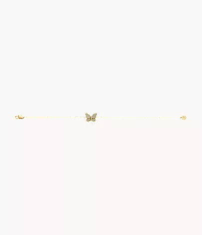 Sutton Pav?? Butterfly Gold-Tone Stainless Steel Station Bracelet - Image 5