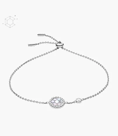 Sterling Mother-of-Pearl Sterling Silver Station Bracelet