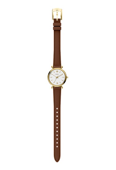 Carlie Mini 28mm Three-Hand Brown Leather Watch - Image 8