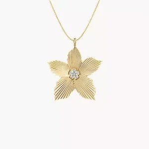 Sutton The Flower Collection Gold-Tone Stainless Steel Pendant Necklace
