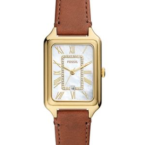 Raquel 26mm Three-Hand Date Medium Brown Leather Watch