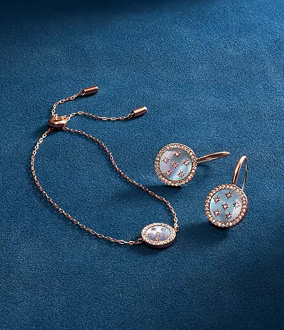Merrit Northlight Collection Rose Gold-Tone Stainless Steel Station Bracelet - Image 5