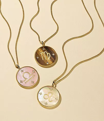 Virgo Sutton Zodiac Gold-Tone Stainless Steel Tiger-s Eye Pendant Necklace - Image 7