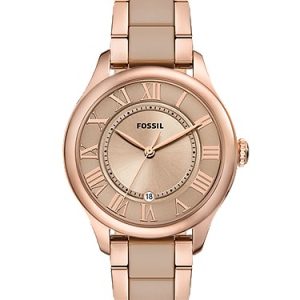 Gilmore 38mm Three-Hand Date Rose Gold-Tone and Brown Ceramic Watch