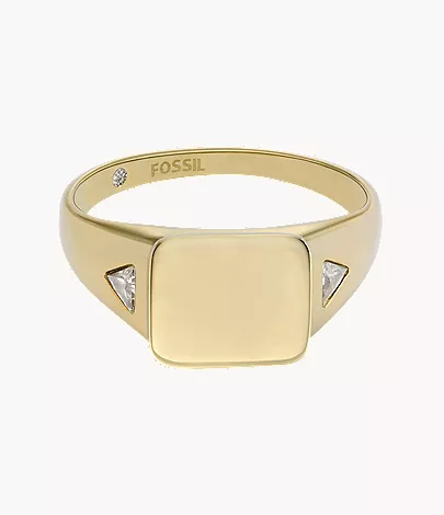 Ellis Gold-Tone Stainless Steel Signet Ring - Image 3
