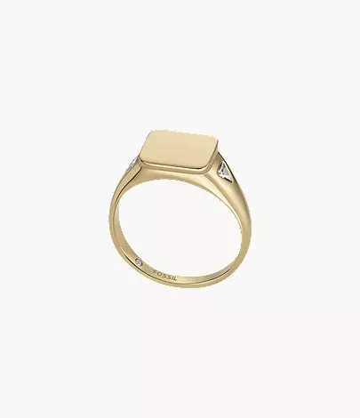 Ellis Gold-Tone Stainless Steel Signet Ring - Image 4