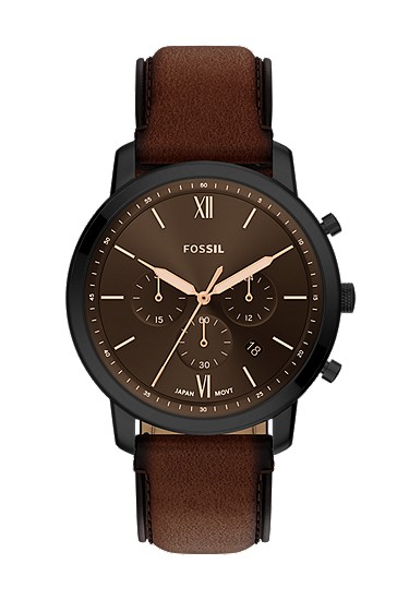 Neutra 44mm Chronograph Brown Leather Watch