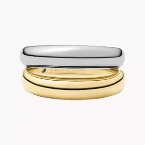 Ellis Domed Collection Two-Tone Stainless Steel Stack Ring