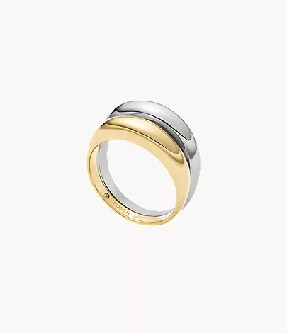 Ellis Domed Collection Two-Tone Stainless Steel Stack Ring - Image 4