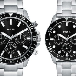 His and Hers Multifunction Stainless Steel Watch Set