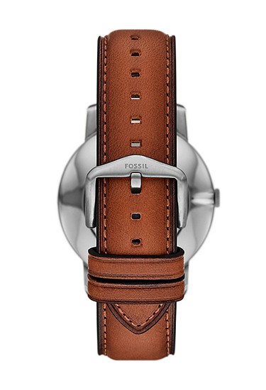 Minimalist 44mm Three-Hand Brown Leather Watch - Image 3