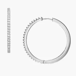Ellis Pav?? Glitz Silver-Tone Brass Hoop Earrings