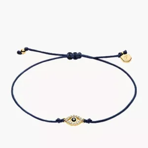 Sutton Mini Moments Midnight Blue Gold-Tone Brass Evil Eye Bracelet