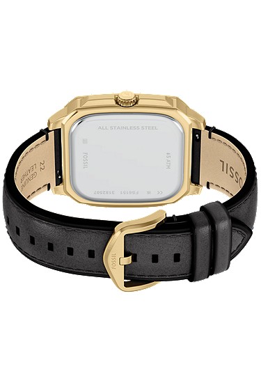 Crosby 42mm Three-Hand Black Leather Watch - Image 6