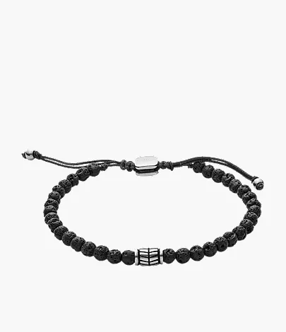 Everett Beaded Black Semi-Precious Bracelet