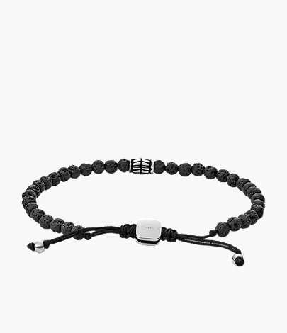 Everett Beaded Black Semi-Precious Bracelet - Image 2