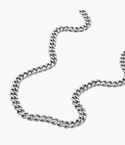 Harlow Linear Texture Chain Stainless Steel Necklace - Image 3