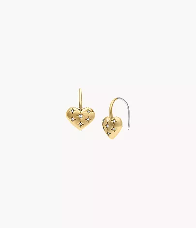 Sadie All My Love Gold-Tone Stainless Steel Heart Drop Earrings - Image 3
