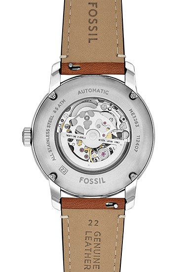 Fossil Heritage 43mm Automatic Brown Leather Watch - Image 5