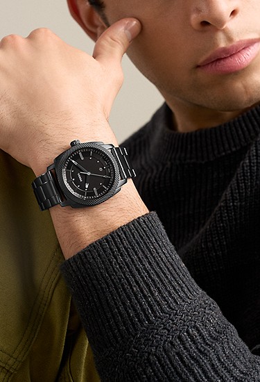 Machine 41mm Three-Hand Date Black Stainless Steel Watch - Image 2