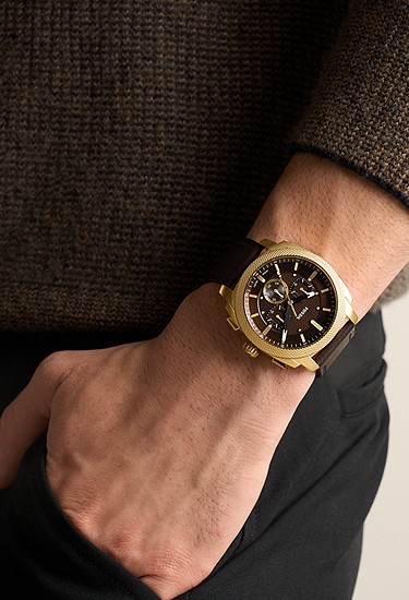Machine 44mm Chronograph Brown Leather Watch - Image 2