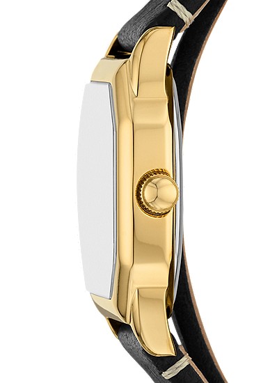 Harlow 27mm Three-Hand Black Leather Watch - Image 4