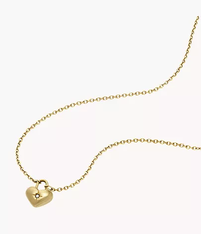 Sadie Gold-Tone Stainless Steel Heart Necklace and Earrings Gift Set - Image 3