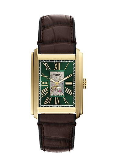 Carraway 30mm Automatic Brown Croco Leather Watch