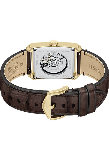 Carraway 30mm Automatic Brown Croco Leather Watch - Image 6