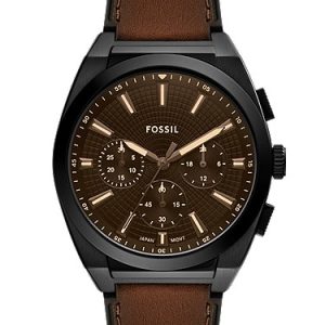 Everett 44mm Chronograph Brown Leather Watch