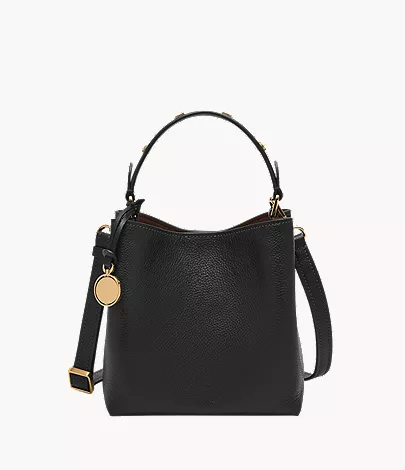 Jessie Leather Small Bucket Crossbody Bag