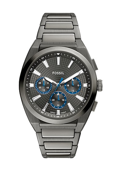 Everett 44mm Chronograph Smoke Stainless Steel Watch
