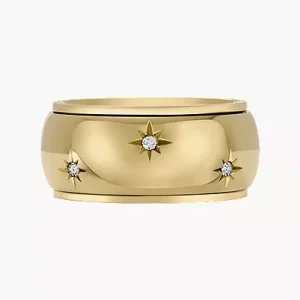 Sadie Shine Bright Gold-Tone Stainless Steel Fidget Band Ring