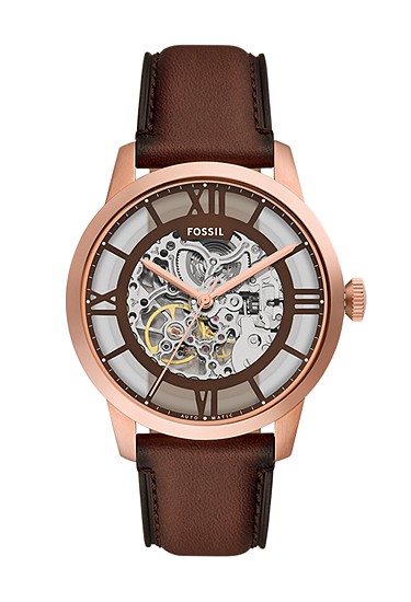 Townsman 44mm Automatic Brown Leather Watch