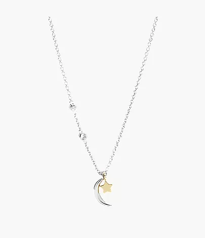 Sterling Silver Star and Crescent Moon Necklace - Image 2