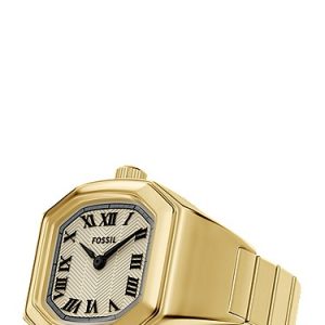Harlow Watch Ring 17mm Two-Hand Gold-Tone Stainless Steel