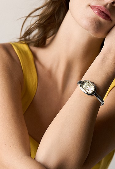 Sloan 25mm Three-Hand Stainless Steel Watch Bangle - Image 2