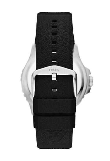 Fossil Blue GMT 46mm Black Silicone Watch - Image 3