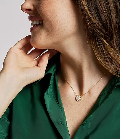 Merrit Northlight Collection Gold-Tone Stainless Steel Pendant Necklace - Image 2