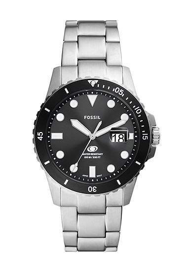 Fossil Blue Dive 42mm Three-Hand Date Stainless Steel Watch